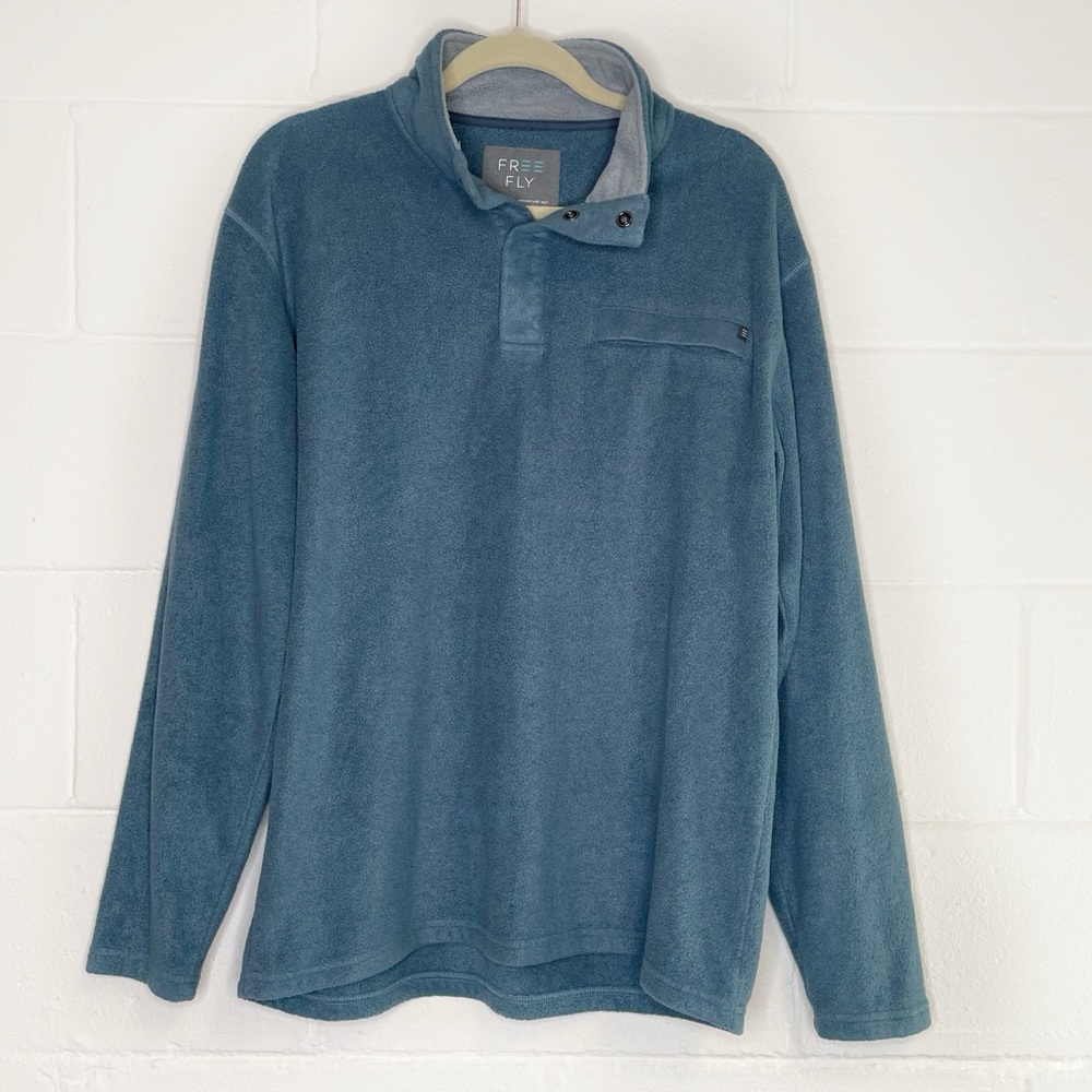 Free Fly Men’s Performance Bamboo Polar Fleece 1/4 Snap Pullover Top